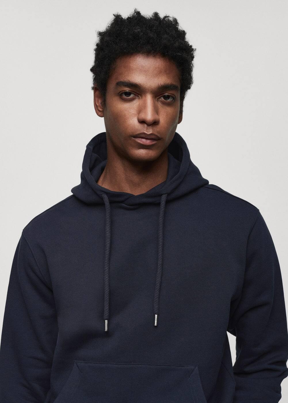 MANGO MAN - Hoodie cotton sweatshirt dark navyMen Product Image