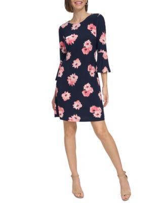 Women's Floral Bell-Sleeve Shift Dress Product Image