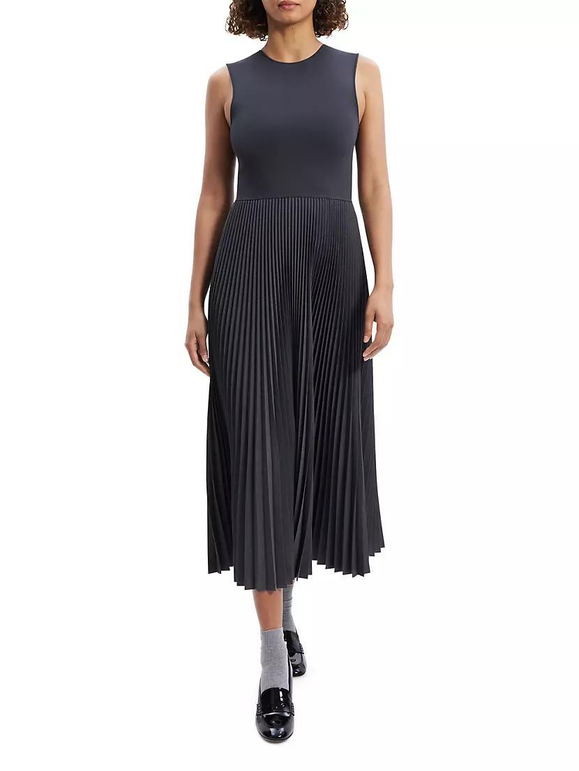 Pleated Combo Midi-Dress Product Image