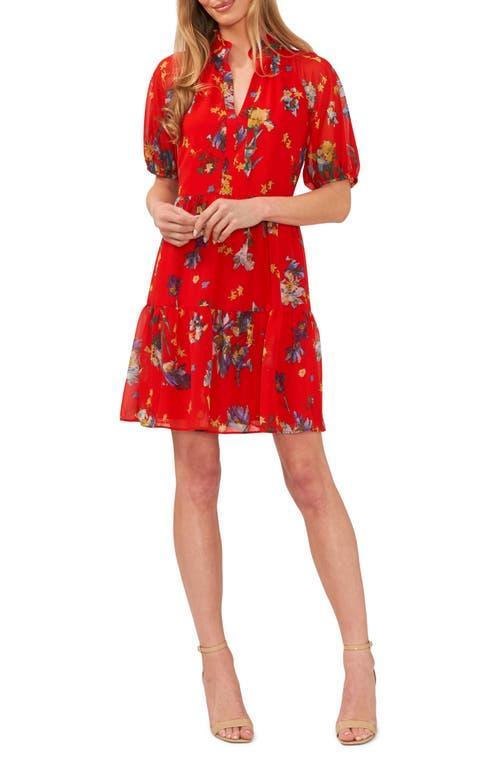 CeCe Floral Print Tiered Babydoll Dress Product Image