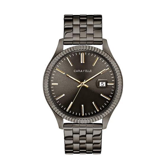 Caravelle Designed by Bulova Mens Gunmetal Stainless Steel Bracelet Watch 41mm Product Image