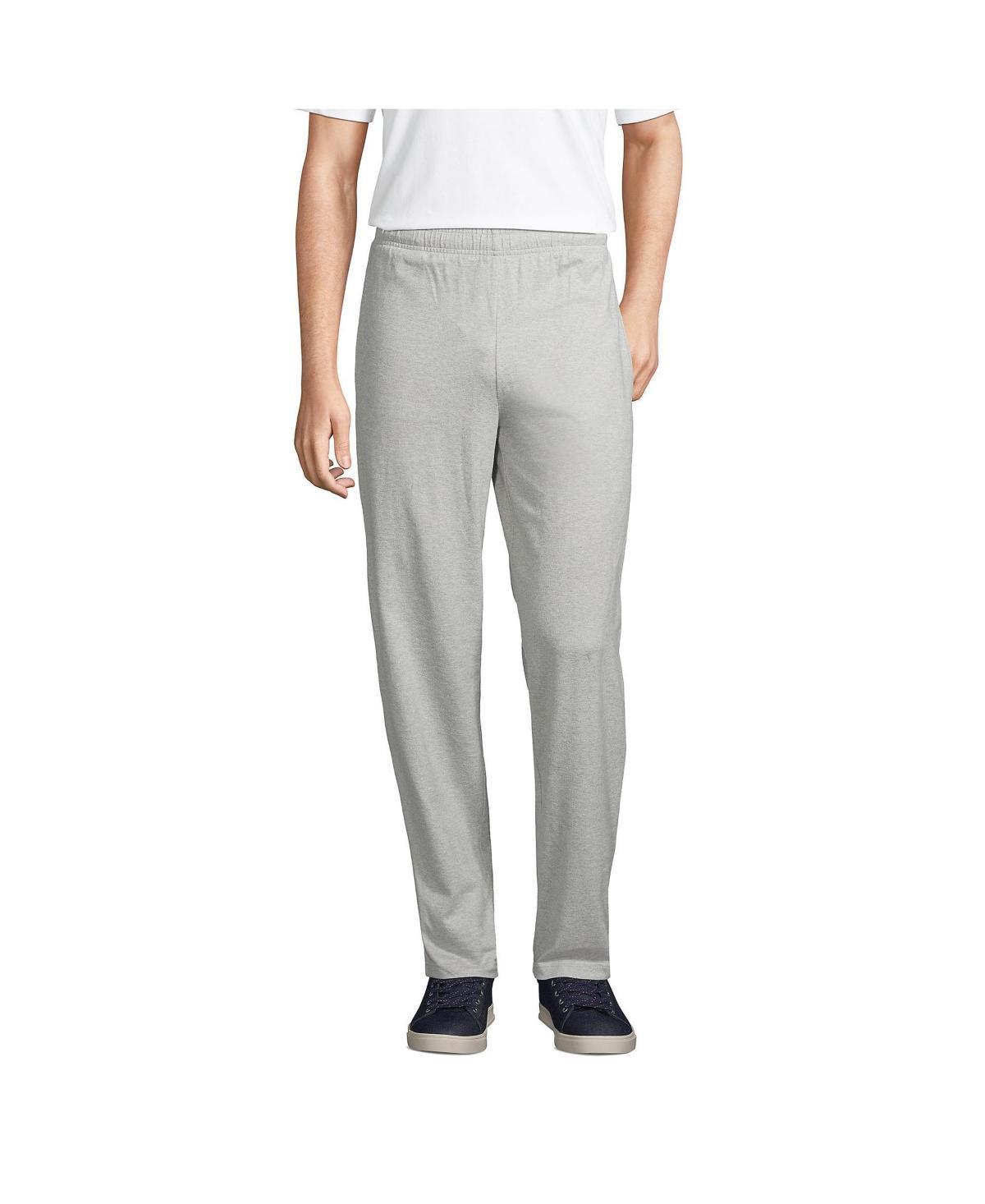 Big & Tall Lands End Jersey Knit Pants, Mens Grey Product Image