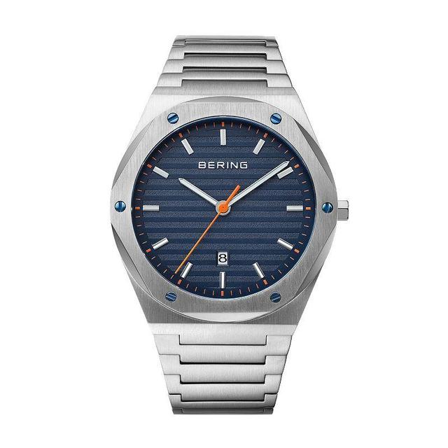 BERING Mens Classic Stainless Steel Bracelet Watch Blue Product Image