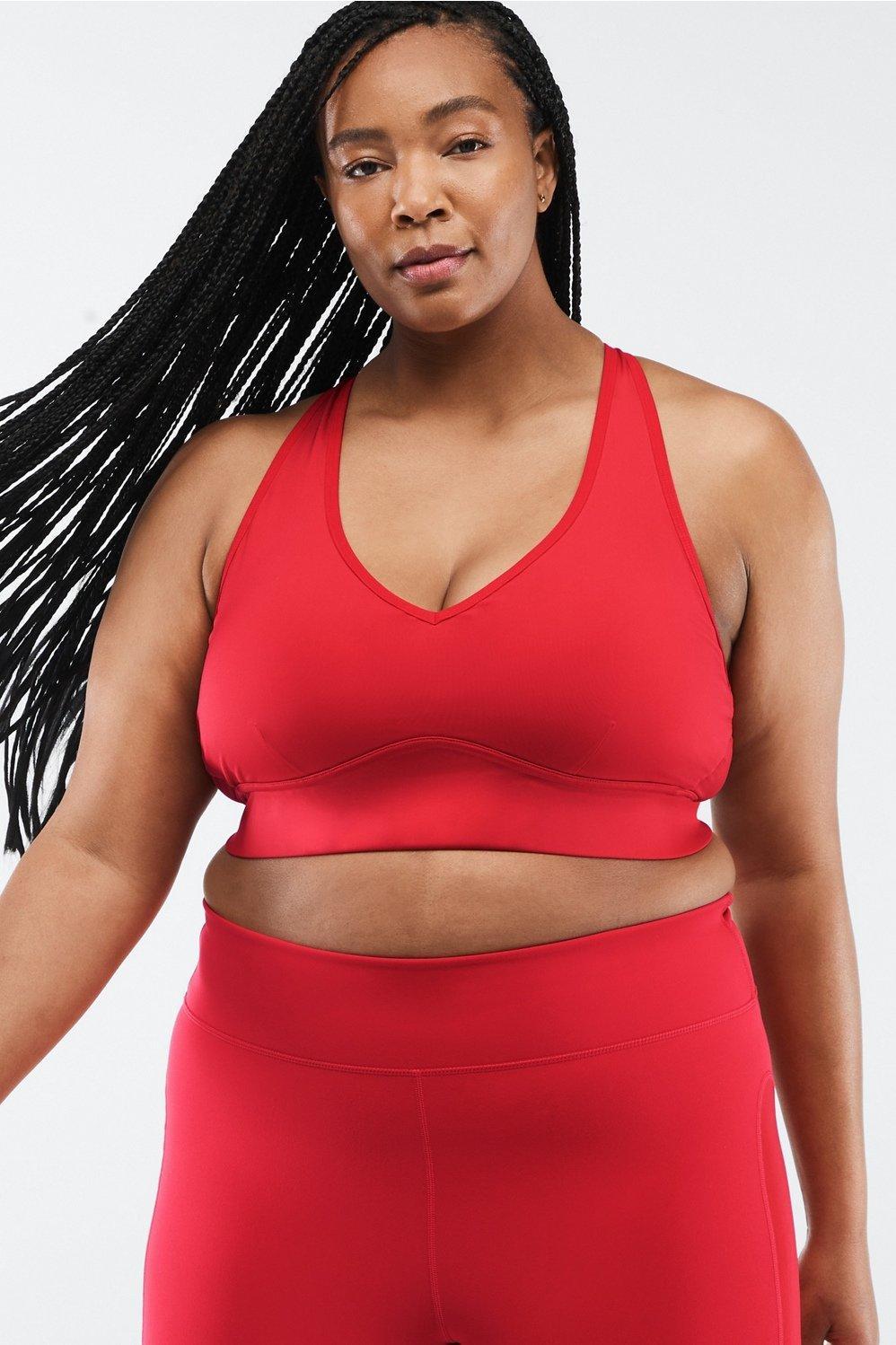 Fabletics Khloe Medium Impact Sports Bra Womens red plus Size 4X Product Image