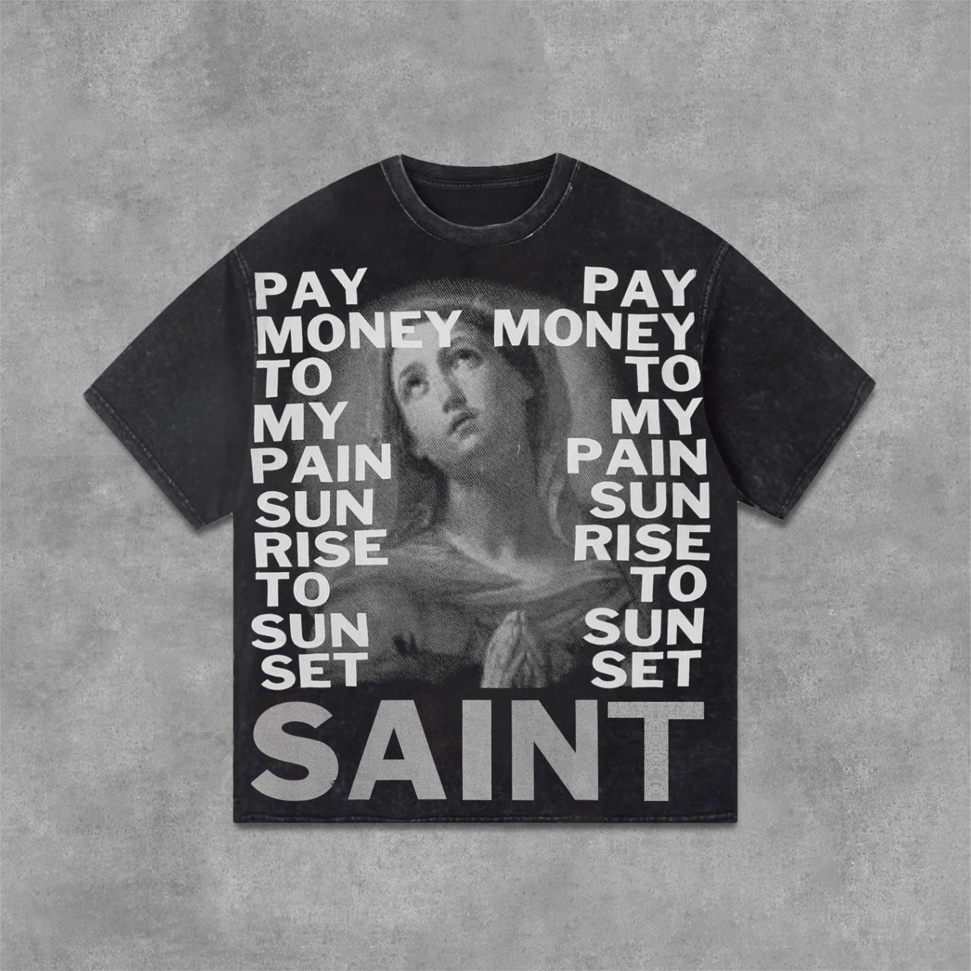 Pay Money To My Pain Sunrise To Sunset Graphics Acid Washed T-Shirt Product Image