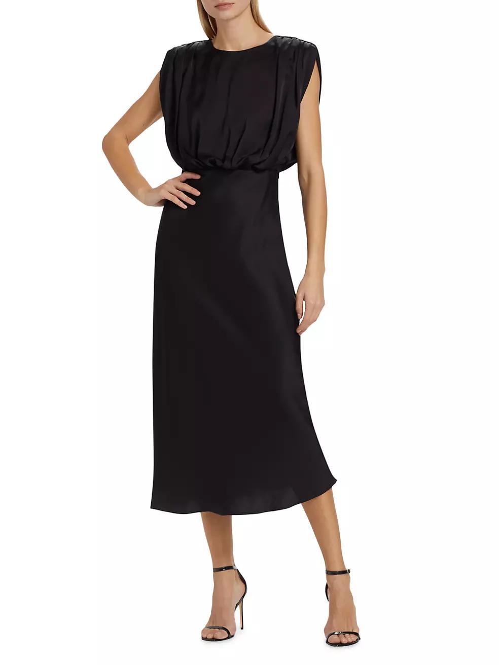 Flora Ruched Sleeveless Midi-Dress Product Image