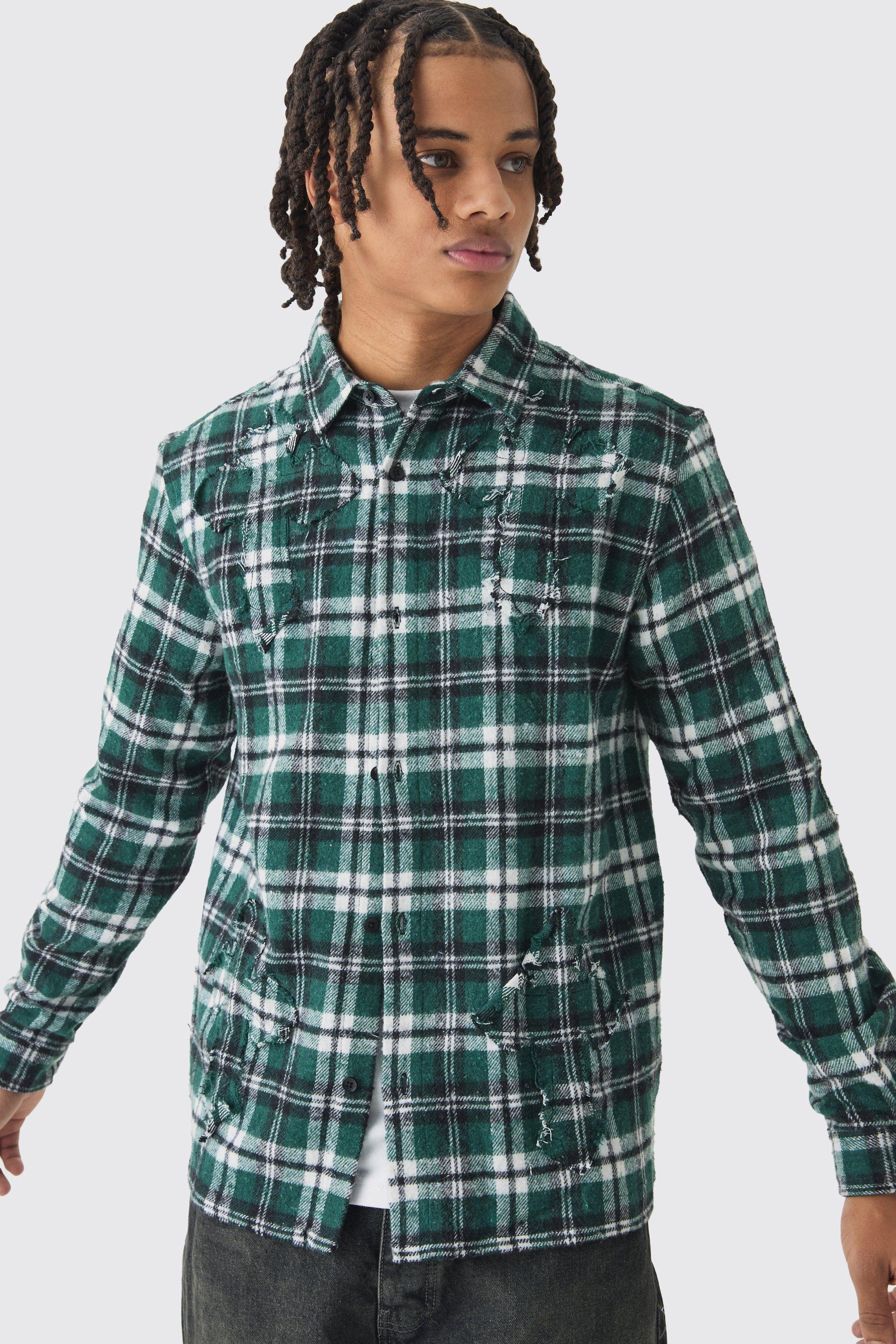 Regular Fit Long Sleeve Flannel Shirt | boohooMAN USA Product Image