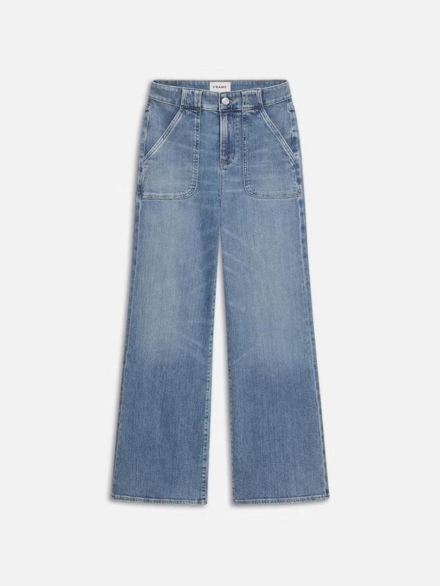 FRAME Modern Pocket High Rise Wide Leg Jeans In Carpenter In Blue Product Image