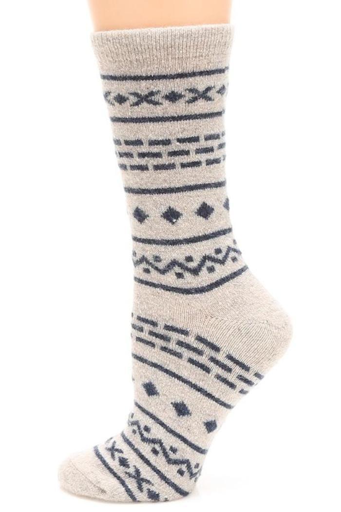 Women's Aztec Wool Blend Crew Socks Female Product Image