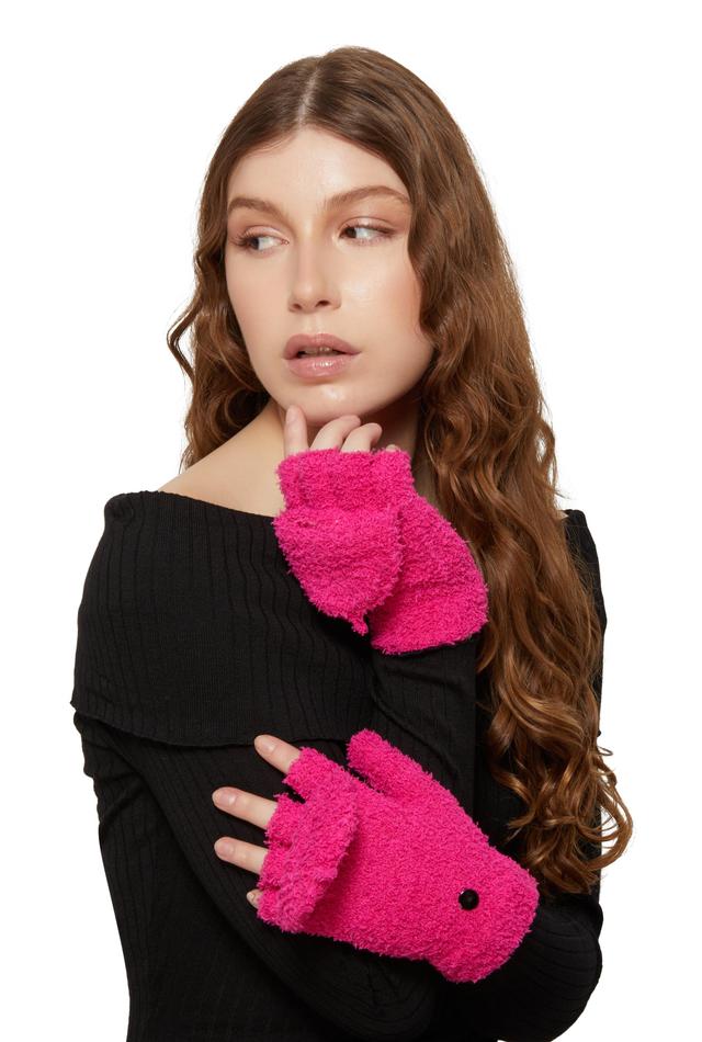 Womens Eyelash Knit Convertible Fingerless Mittens Product Image