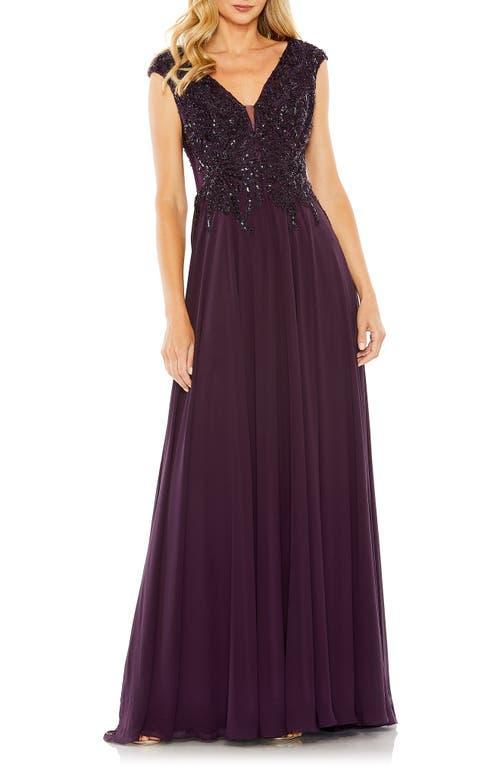 Mac Duggal Sequin Empire Waist Pleated Gown Product Image