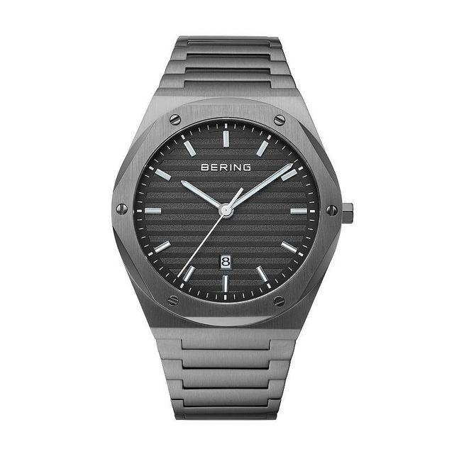 BERING Mens Gray Stainless Steel Classic Link Bracelet Watch Product Image