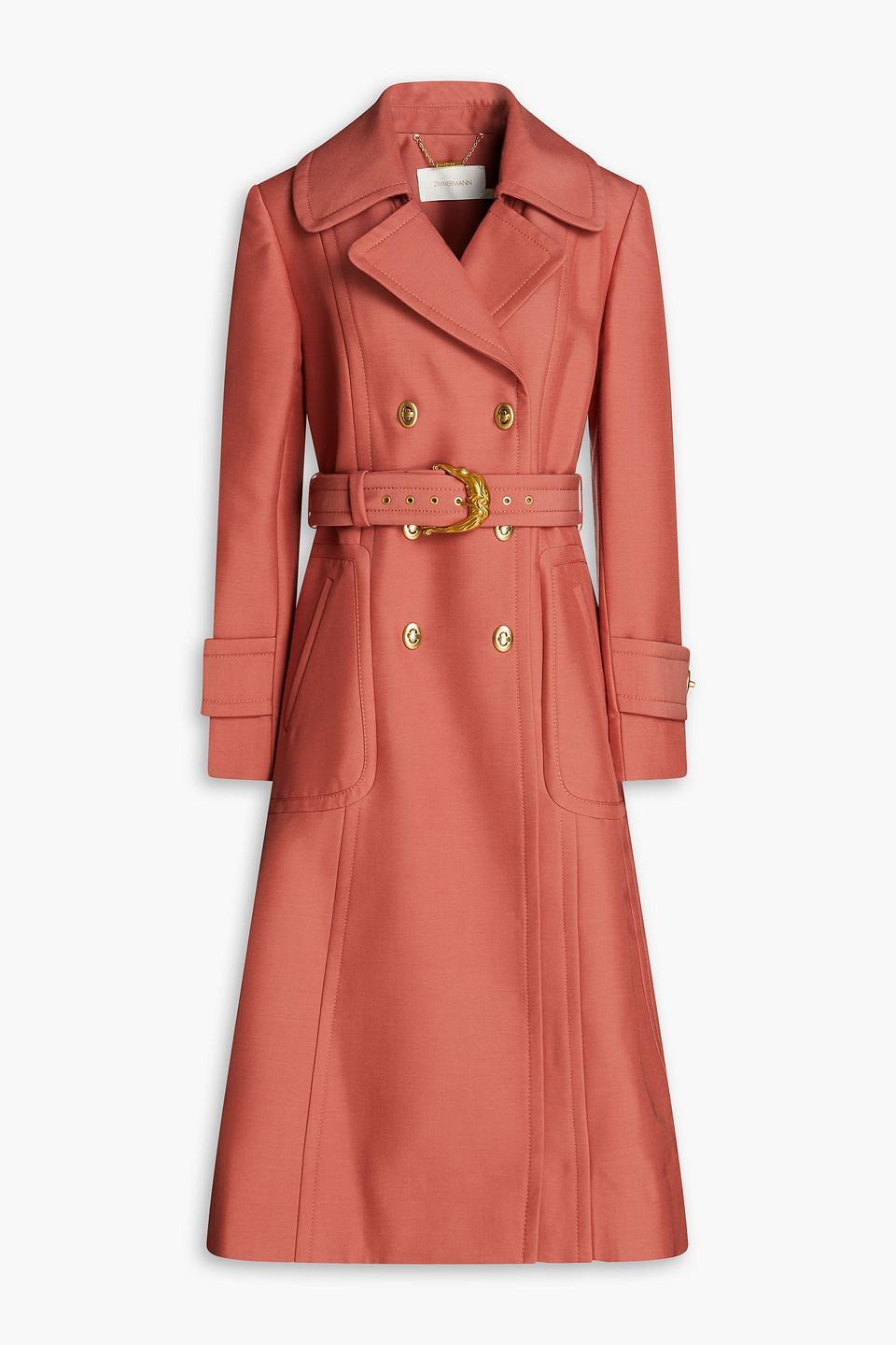 Wool-blend Trench Coat In Antique Rose Product Image