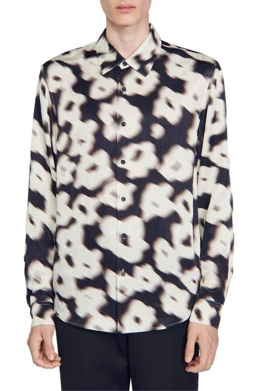 Sandro Blurry Flowers Loose Fit Shirt Product Image