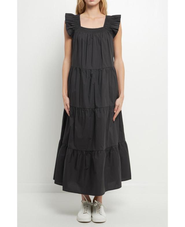 English Factory Womens Ruffle Detail Midi Dress Product Image