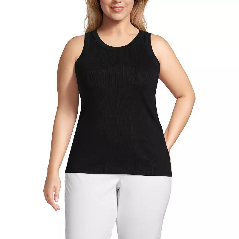 Plus Size Lands End Crew Neck Tank Top, Womens Product Image