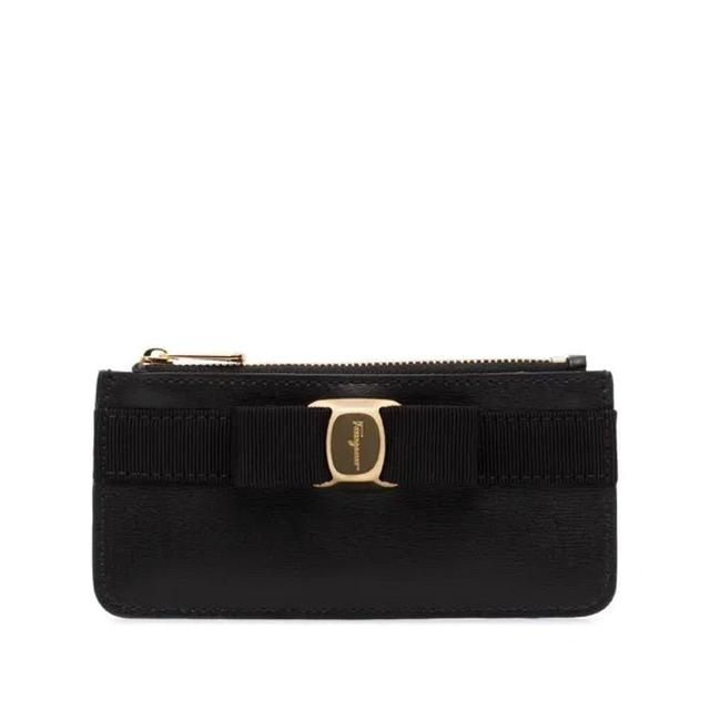 Vara Bow Detailed Card Holder In Black Product Image