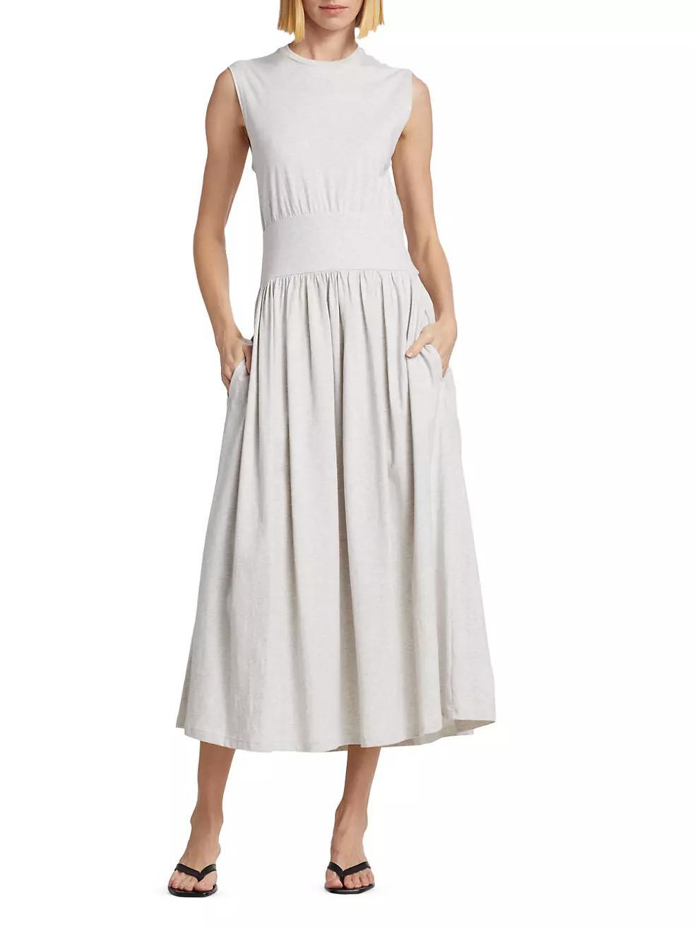 Cotton Sleeveless Midi-Dress Product Image