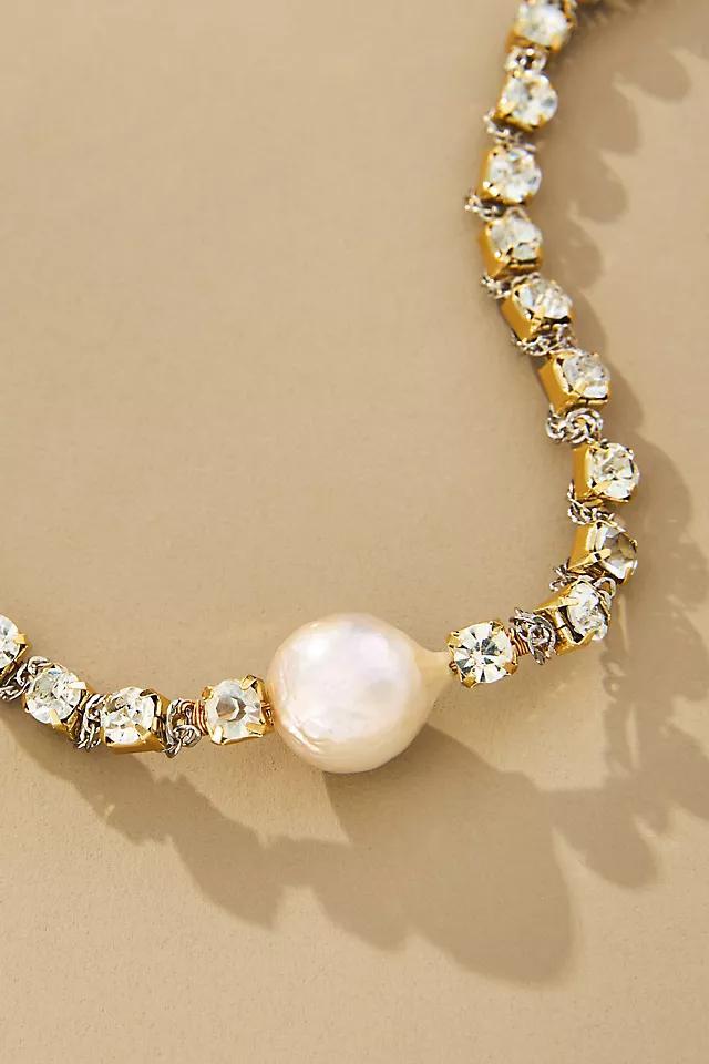 Pearl Crystal Chain Necklace Product Image