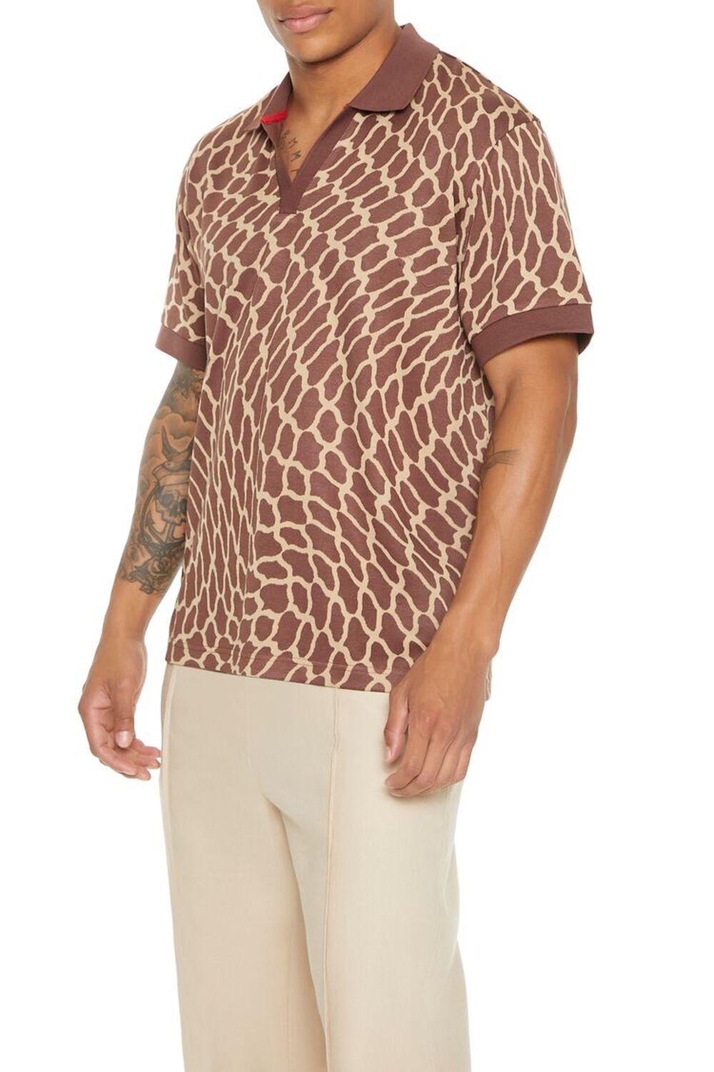 Giraffe Print Split-Neck Shirt | Forever 21 Product Image