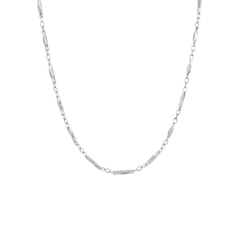 1928 Silver Tone Bar Chain Necklace, Womens Product Image