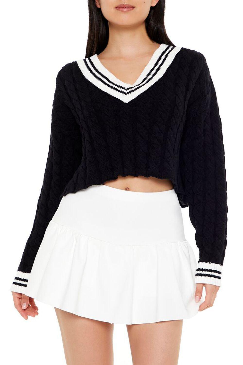 Cropped Cable Knit Sweater | Forever 21 Product Image