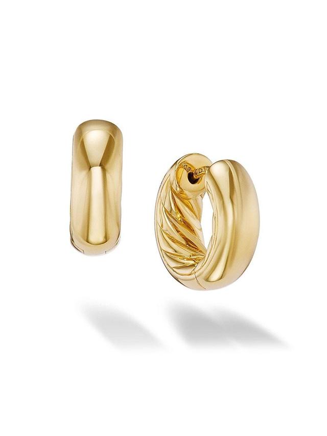 Womens DY Mercer Micro Hoop Earrings In 18K Yellow Gold Product Image