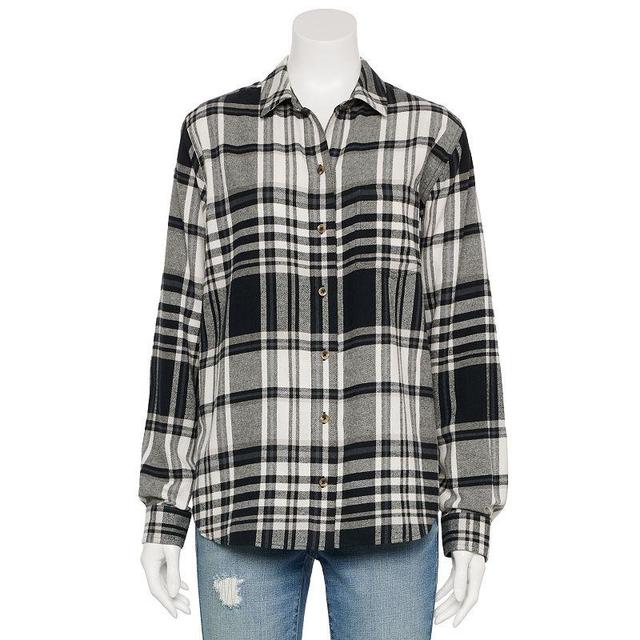 Womens Sonoma Goods For Life Adaptive Easy Dressing Essential Flannel Shirt Product Image