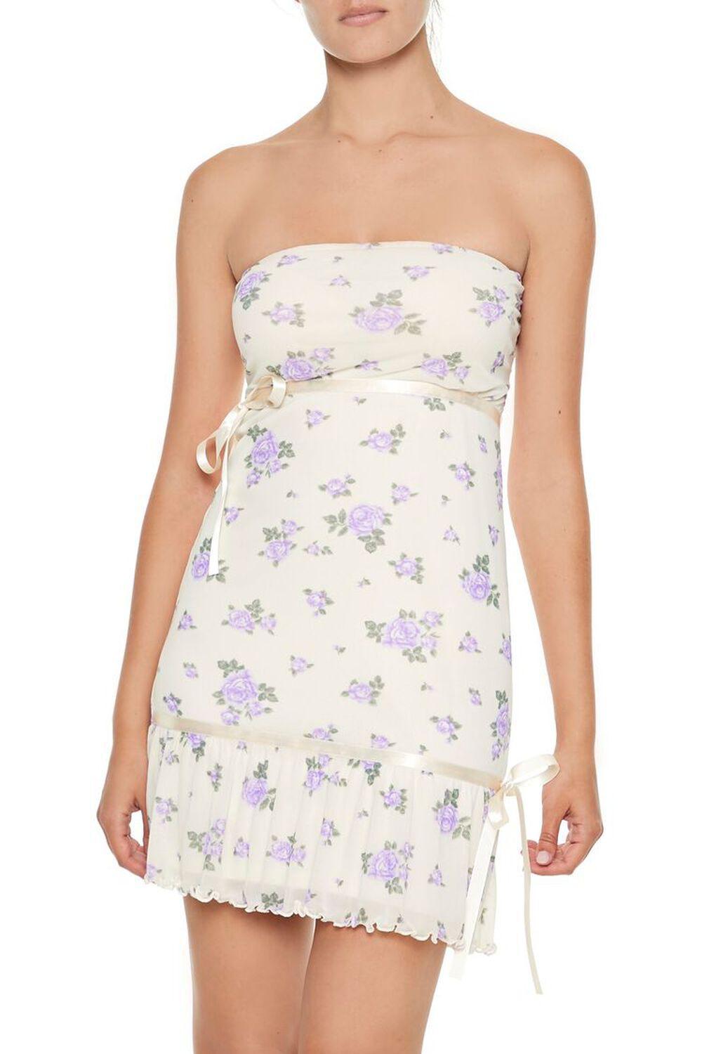 Floral Bow Tube Mini Dress | Forever 21 Product Image