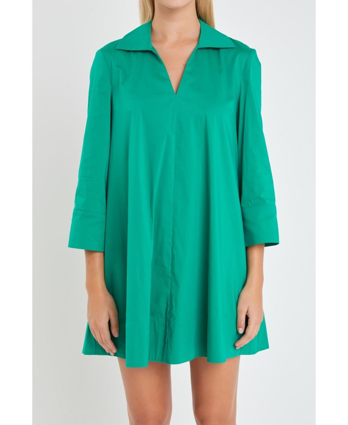 English Factory Womens A-Line Kaftan Collar Dress Product Image