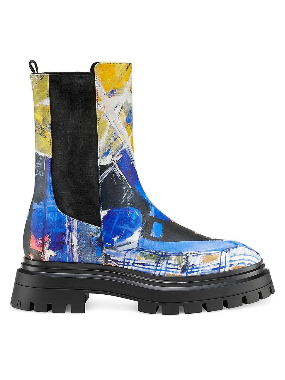 Womens SW x KIDSUPER Bedford 45MM Multicolored Leather Lug-Sole Chelsea Boots Product Image