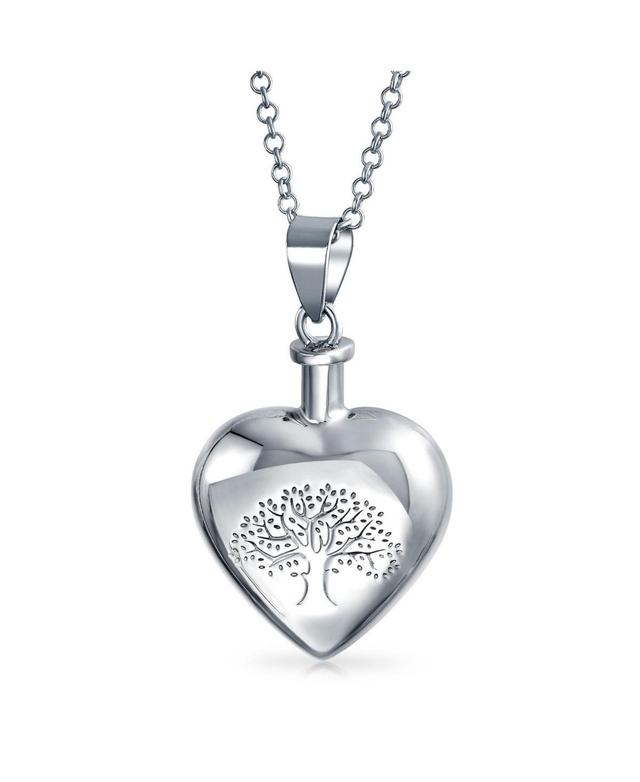 Bling Jewelry Family Tree Of Life Heart Pendant Memorial Cremation Urn Necklace For Ashes Women Teens .925 Sterling Silver Customizable Product Image