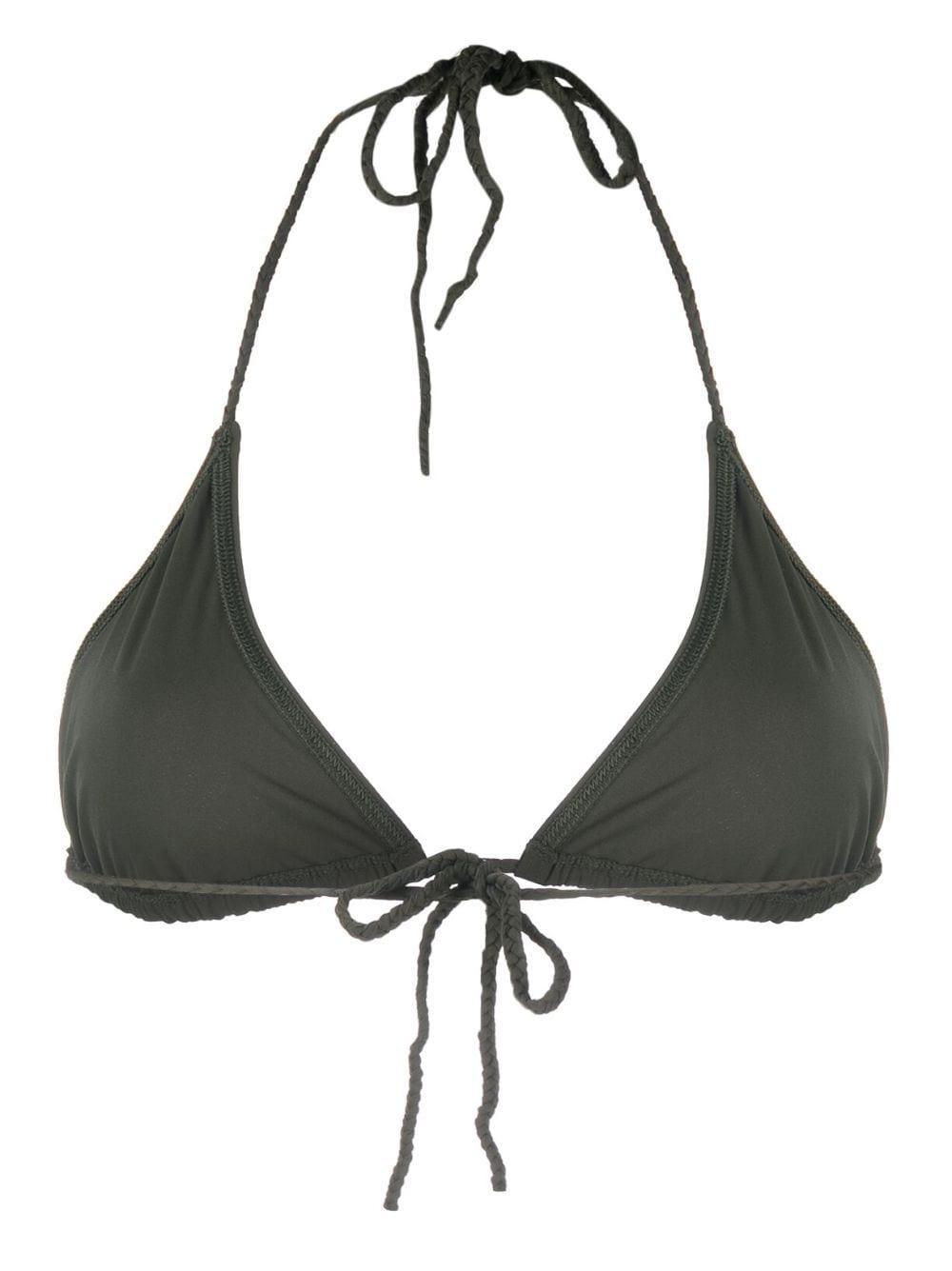 TOTÊME Triangle Bikini Top In Green Product Image