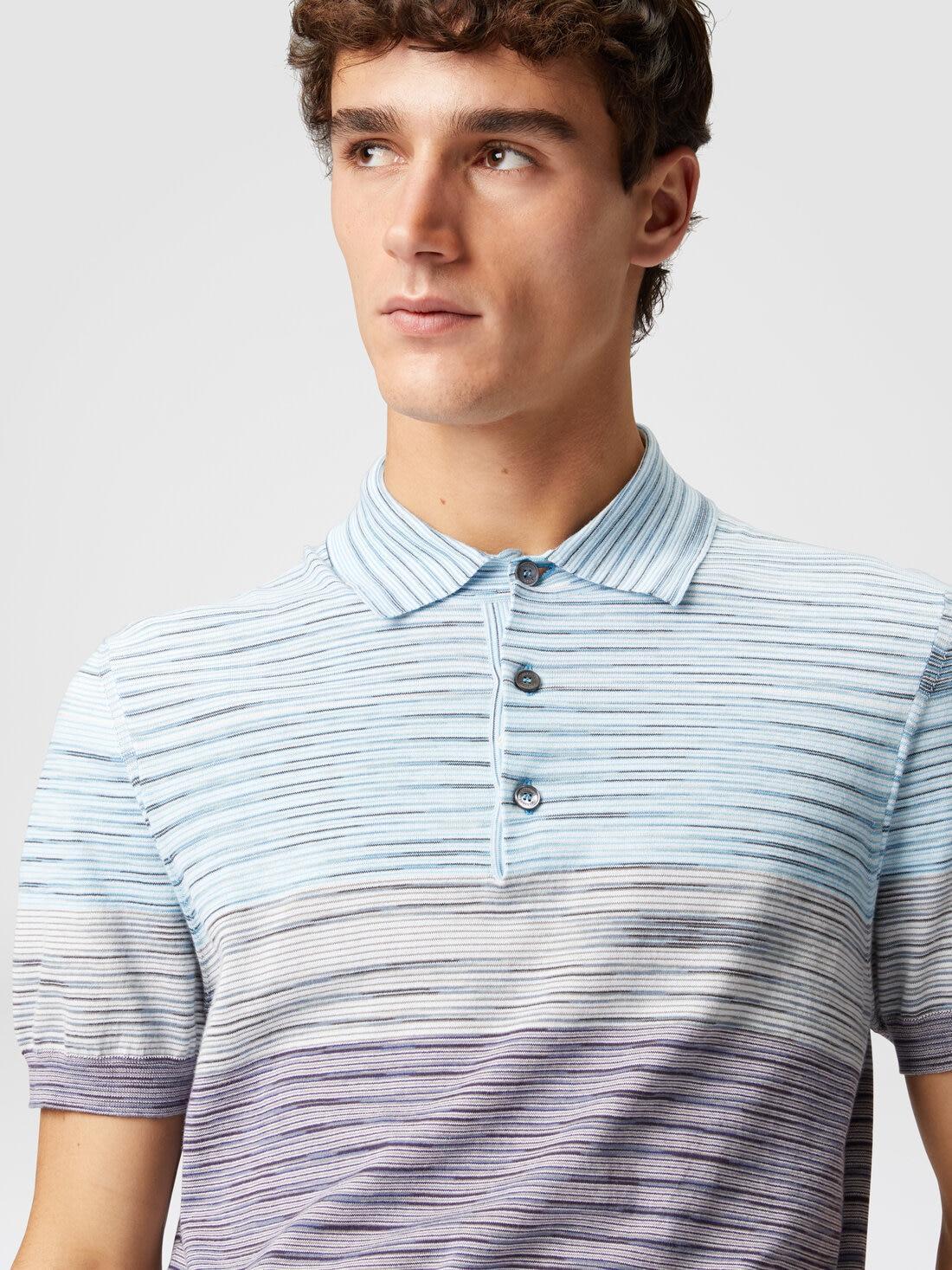 Dégradé slub cotton polo shirt Purple & Light Blue | Missoni Product Image