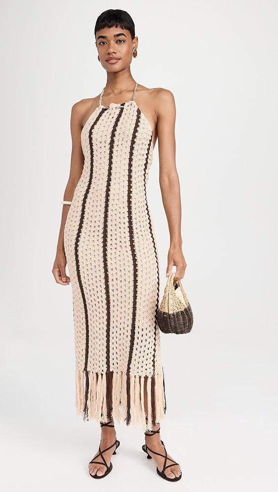 Moon River Halter Fringe Midi Dress | Shopbop Product Image