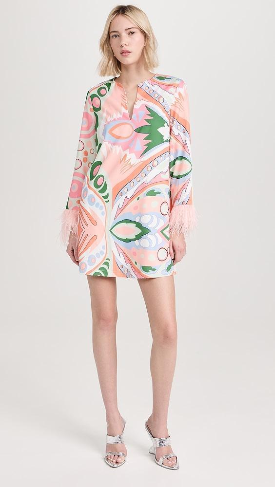 English Factory Print Mini Tunic Dress With Feather | Shopbop Product Image