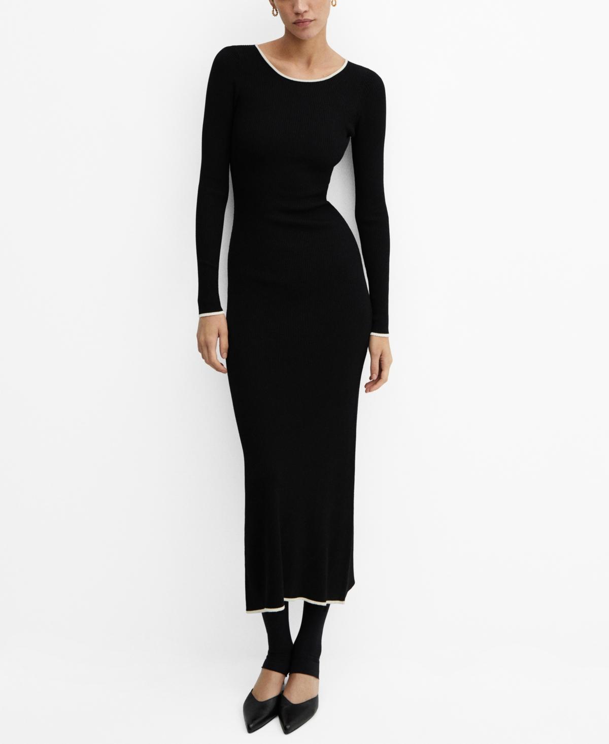 Mango Womens Contrast Trim Dress Product Image