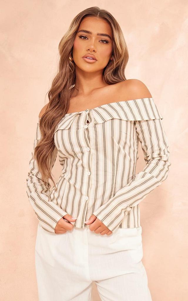 Ecru Bandeau Long Sleeve Shirt Product Image