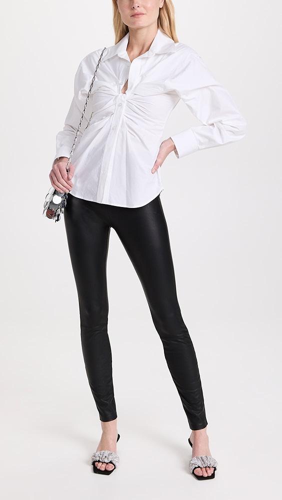 Good American Good Waist Leather Pull On Leggings | Shopbop Product Image