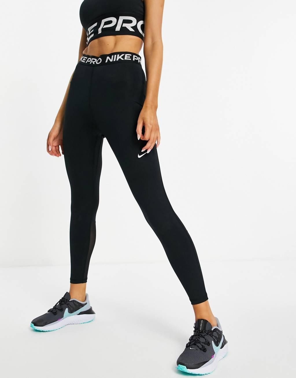 Nike Pro Training 365 high waist 7/8 leggings in black Product Image