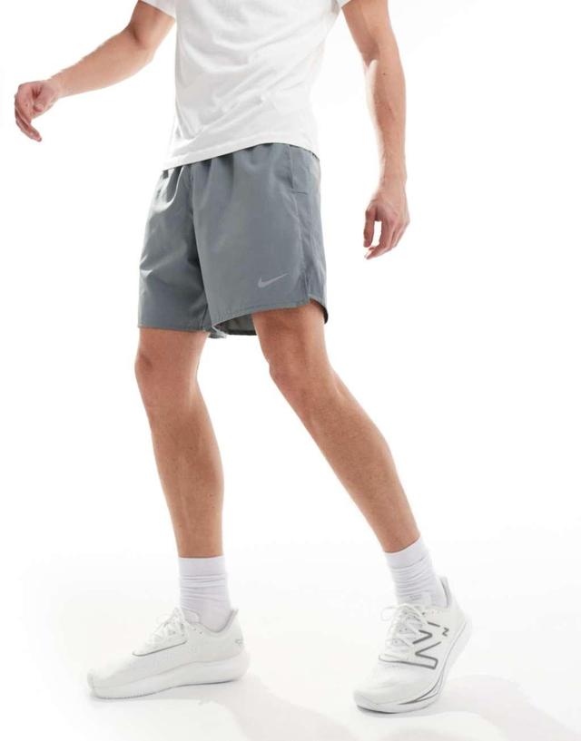 Nike Running Challenger Dri-FIT 7 inch shorts in gray Product Image