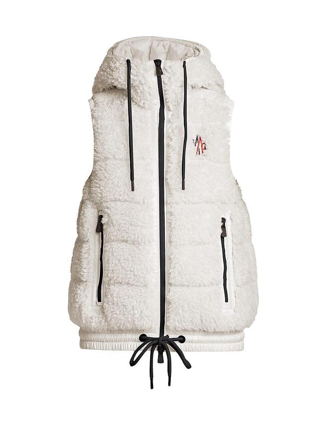 Womens Eco Faux Fur Teddy Hooded Vest Product Image