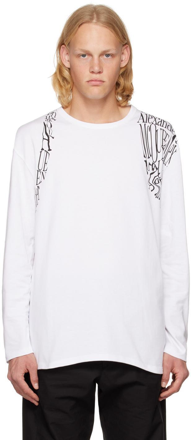 Logo-print Long Sleeve T-shirt In 0900 White/black Product Image