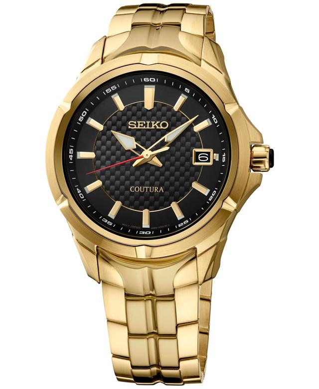 Seiko Mens Coutura Gold-Tone Stainless Steel Bracelet Watch 41mm - Black Product Image