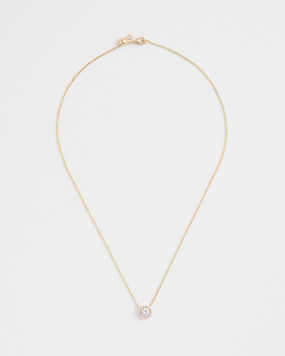 Gold Tone Drop Stone Necklace Product Image