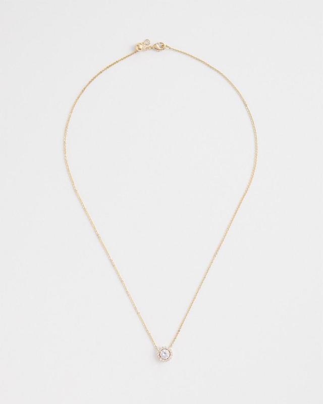 Gold Tone Drop Stone Necklace Product Image