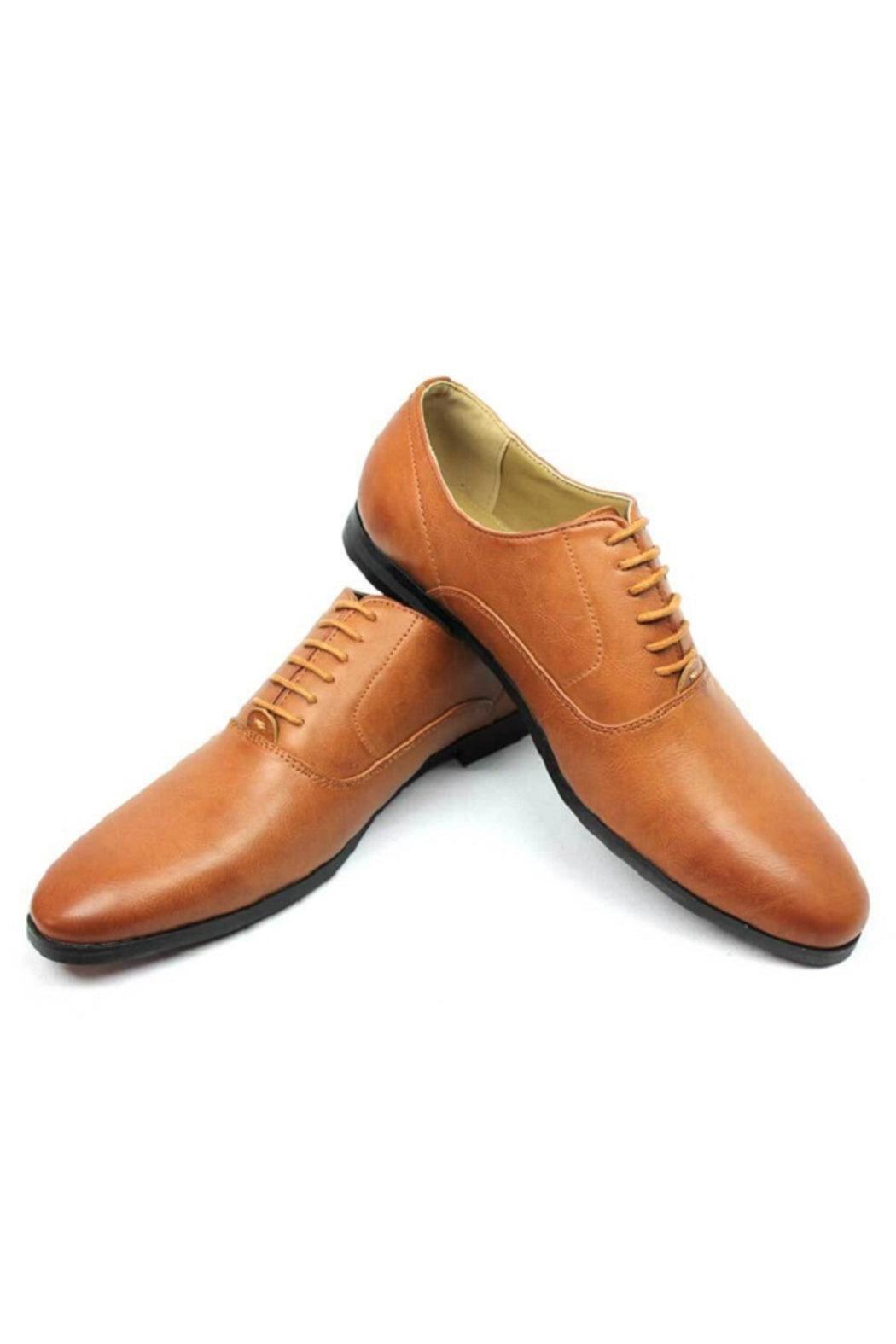 Cognac Round Toe Dress Shoes Product Image