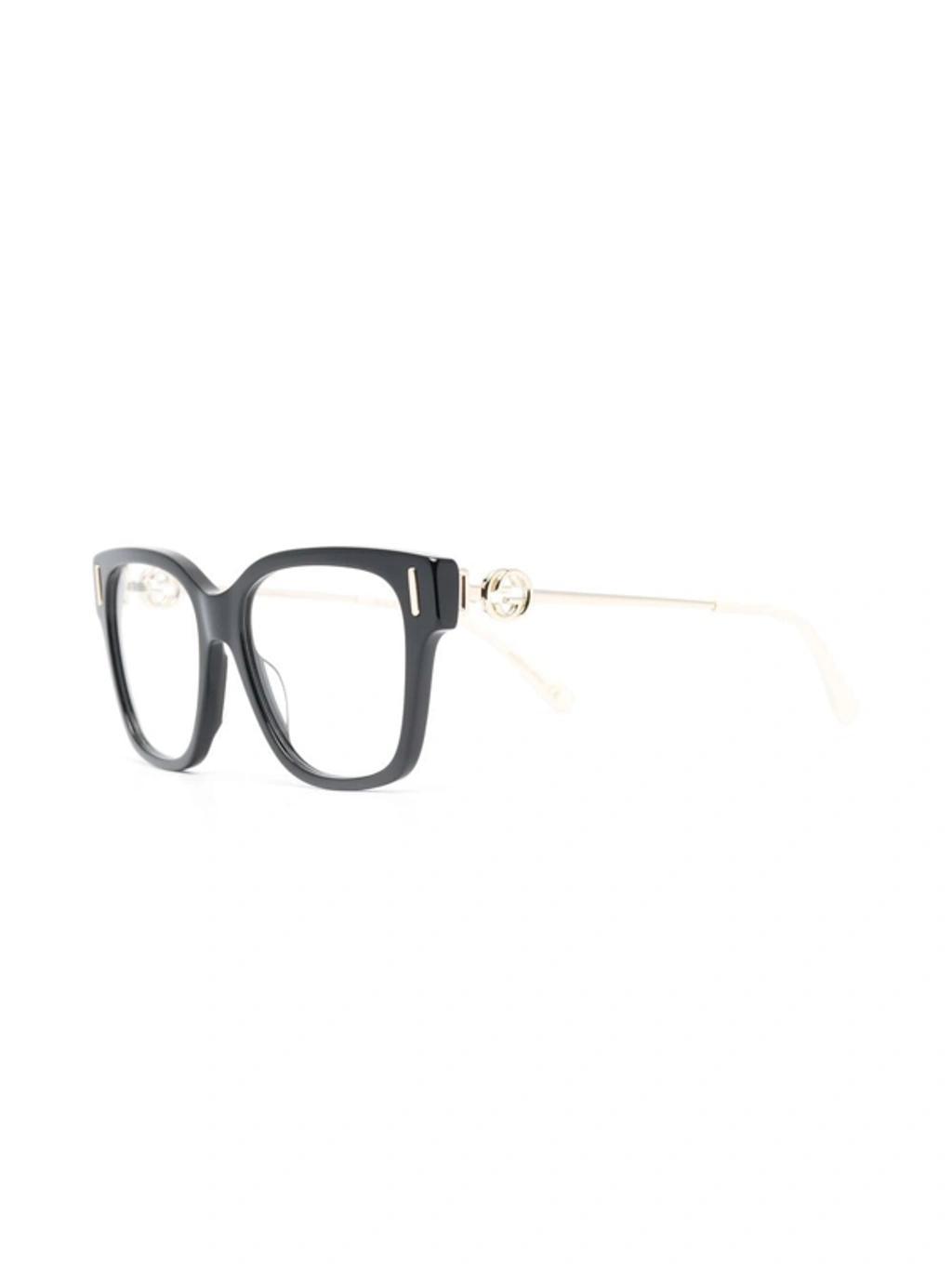 Gg-logo Square-frame Optical Glasses In Black Product Image