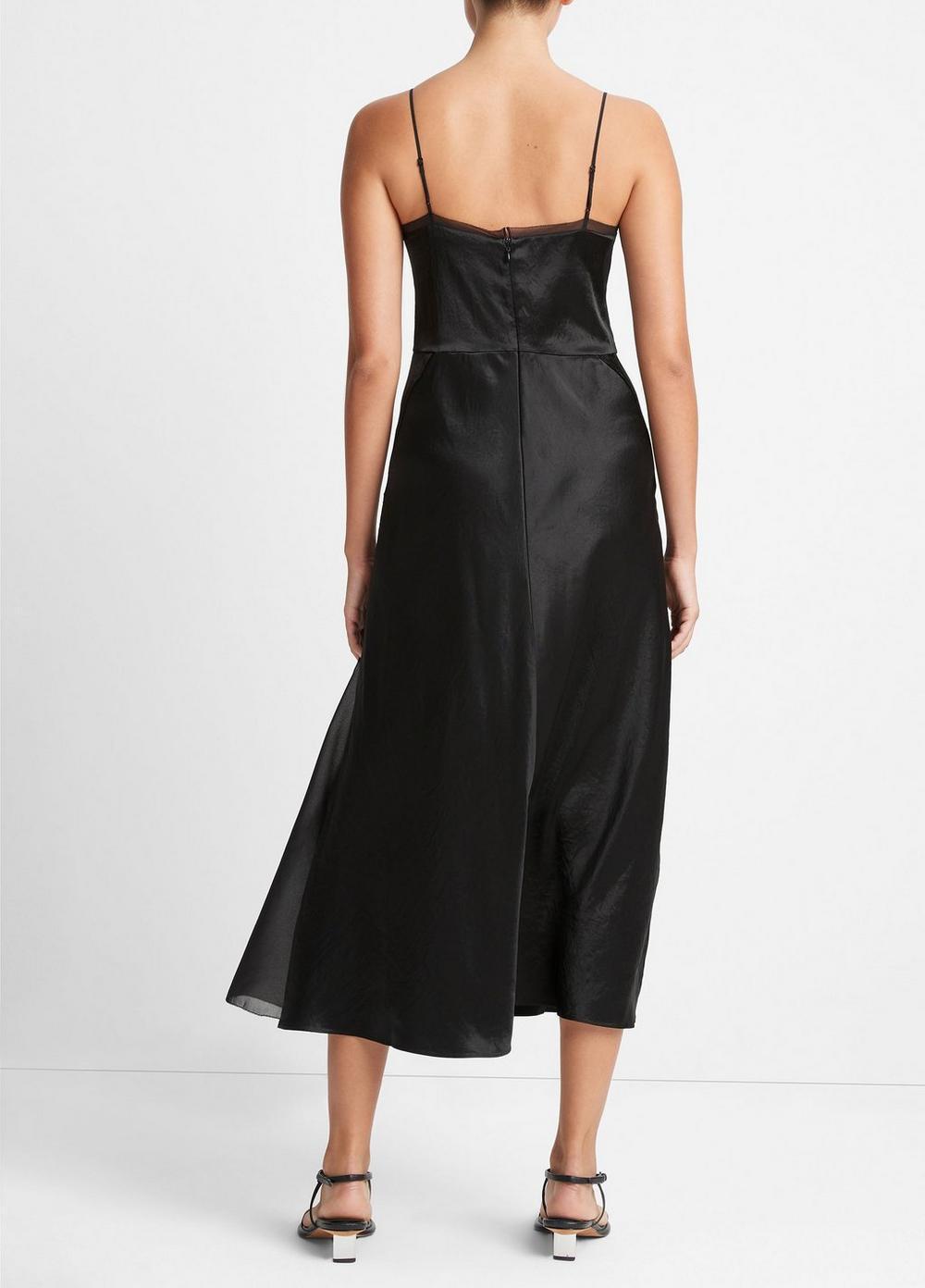 Sheer-Paneled Slip Dress Product Image