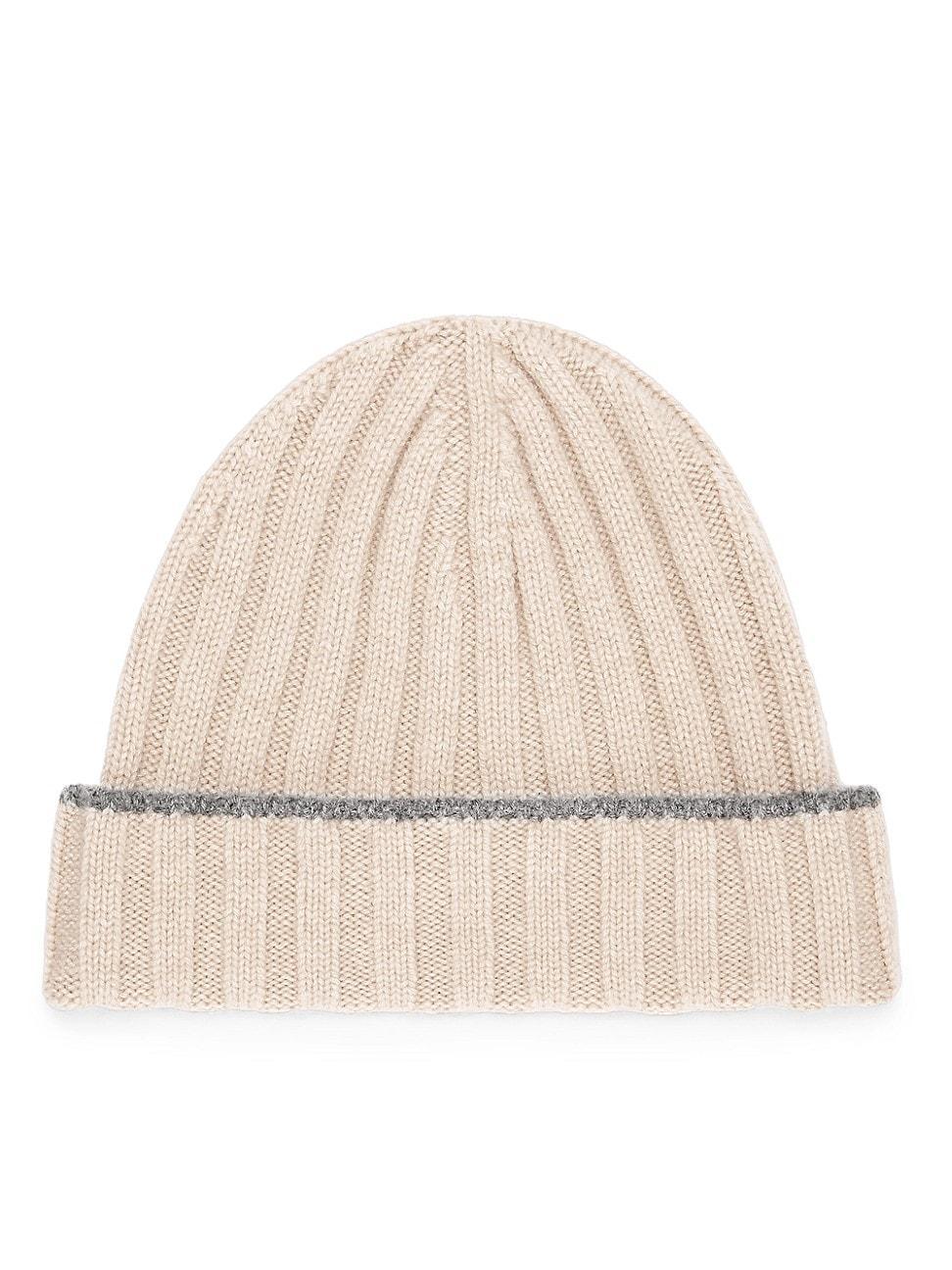 Mens Cashmere Rib Knit Beanie Product Image